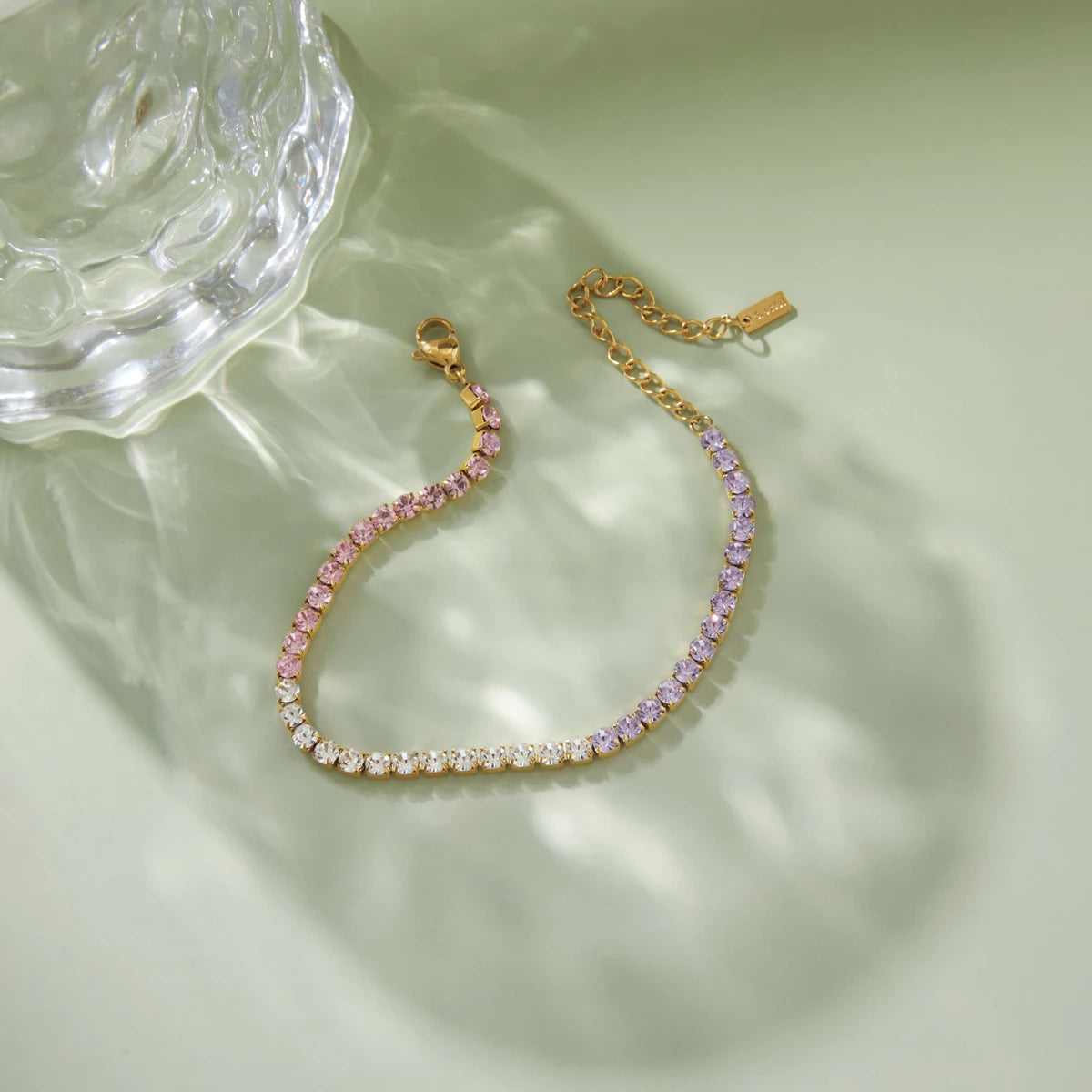KIKA Elegant Multicolor Zircon Tennis Bracelet PVD Plated Stainless Steel 316L