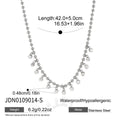 Kika Delicate Steel Color Paperclip Chain With White Zircons Necklaces