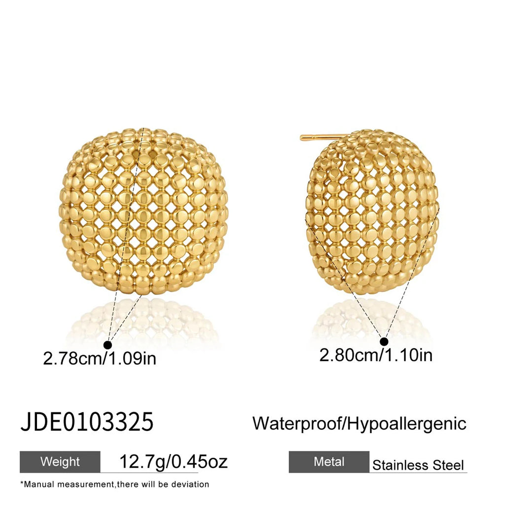 Kika Chunky Geometric Hollow Stud Earrings