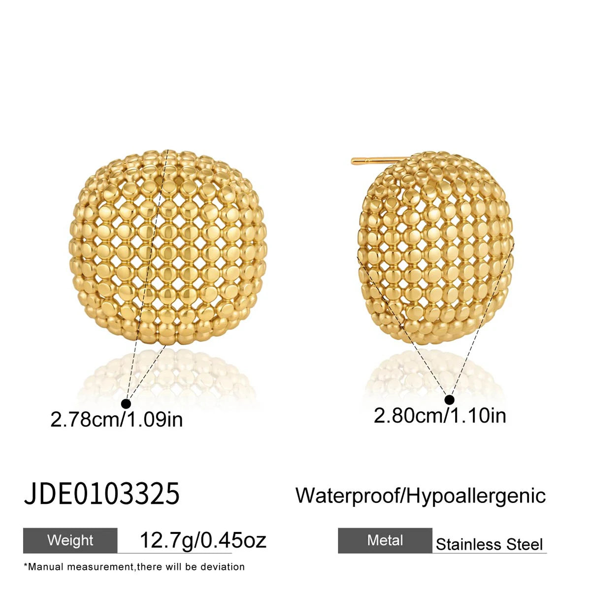 Kika Chunky Geometric Hollow Stud Earrings