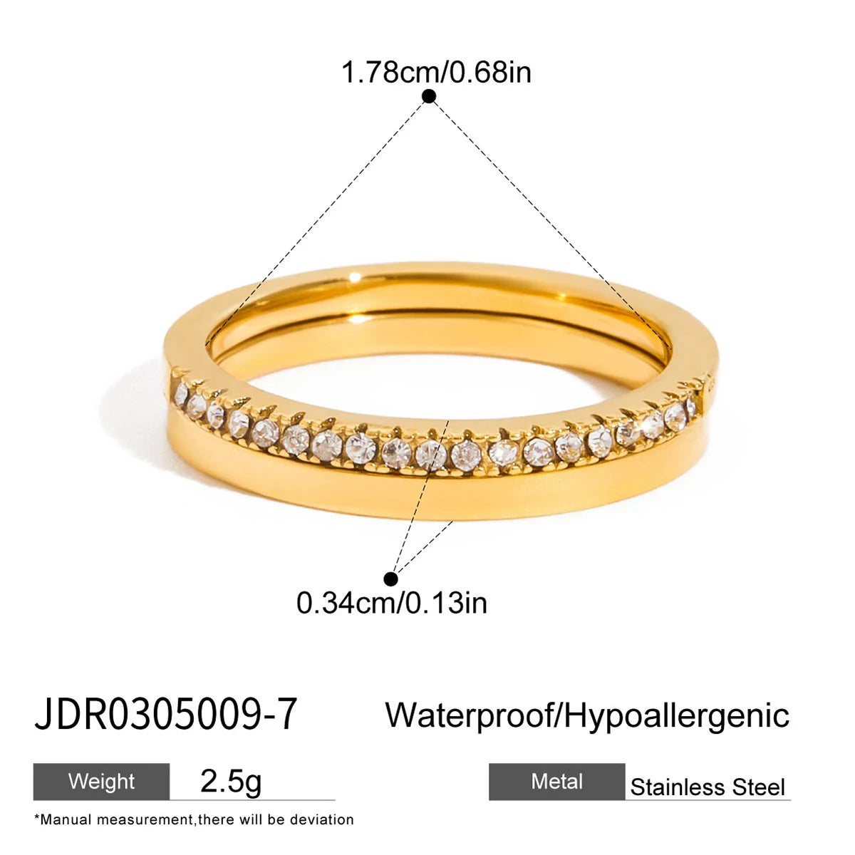 Kika Plain Ring Rhinestone Ring