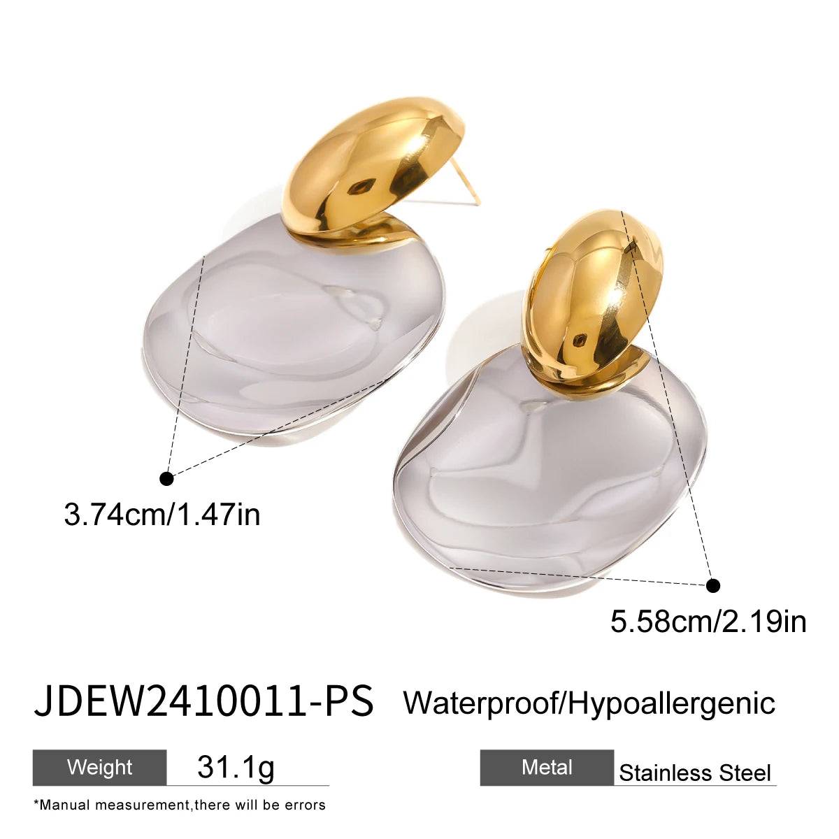Elliptical Two tone Earrings
