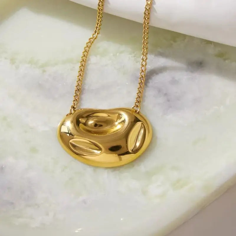 Kika Hammered Disc Pendant Necklace