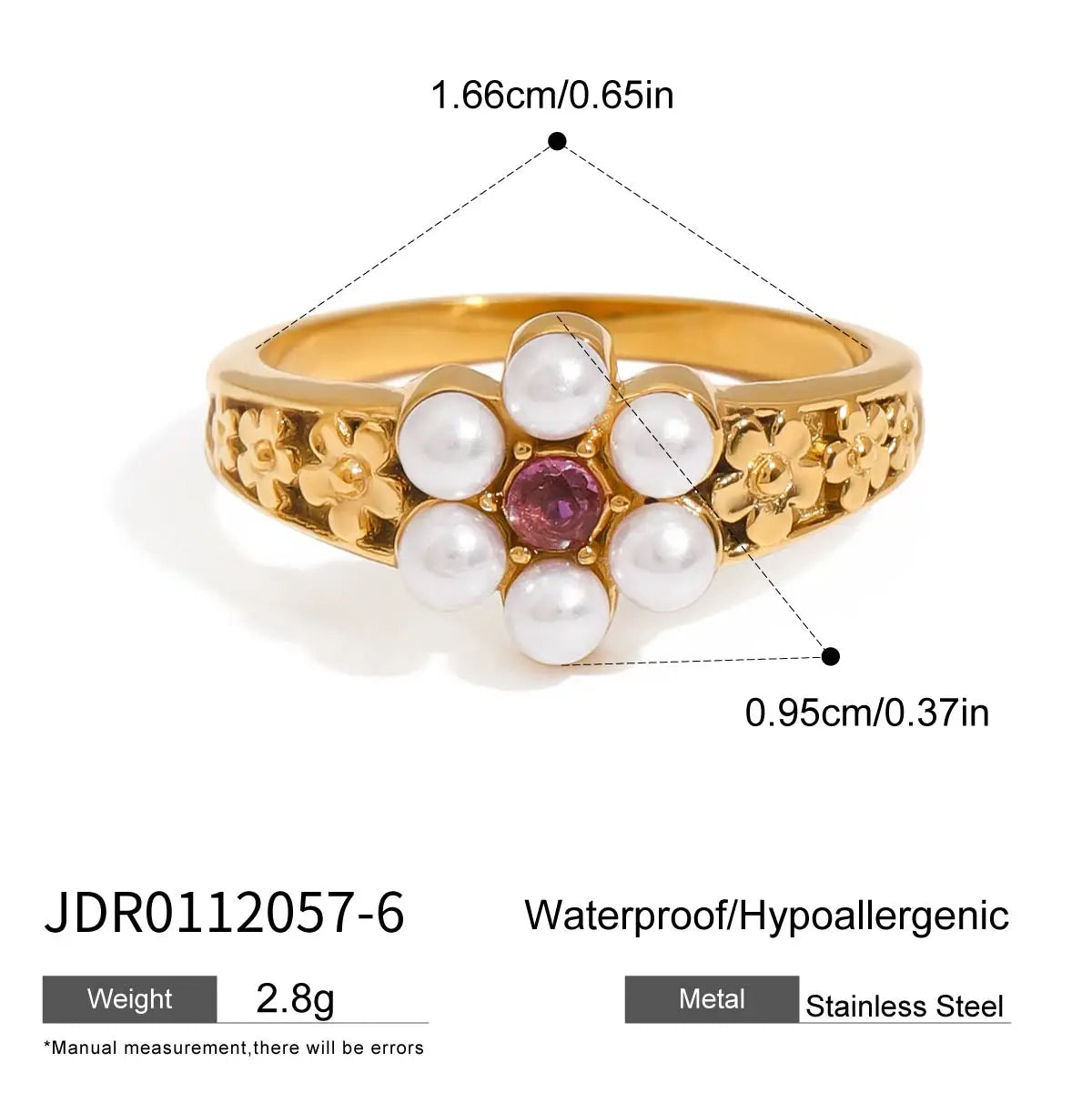 Kika Minimalist Geometric Watch Ring 18K Gold Color Plated Stainless Steel Texture Strap Ring