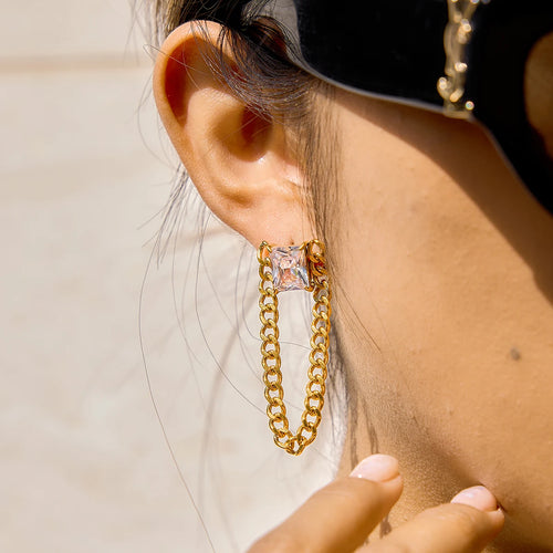 Kika Big Square Zircon Earring