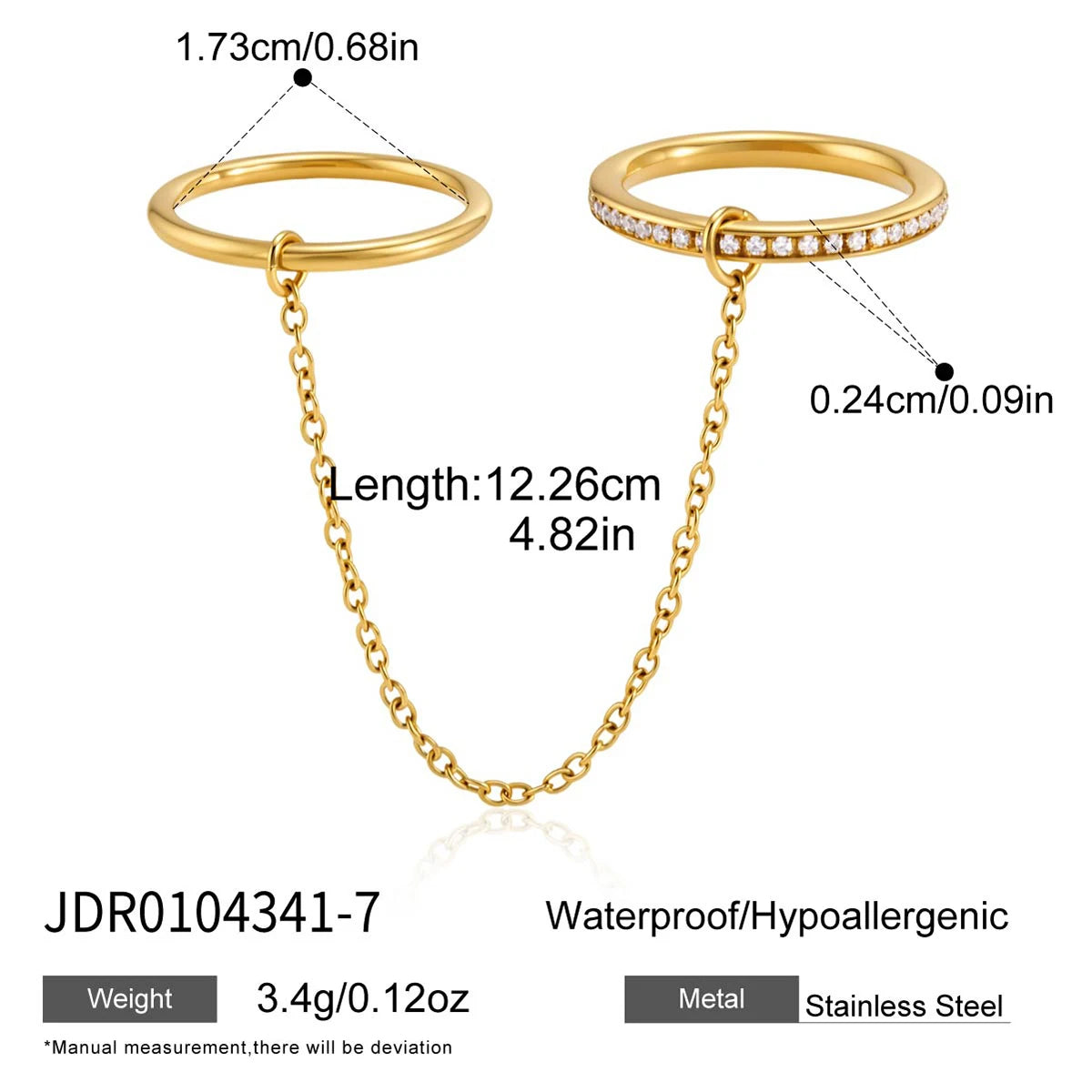 KIKA Freshwater Pearl Pendant Stackable RingsPVD  Plated Stainless Steel 316L