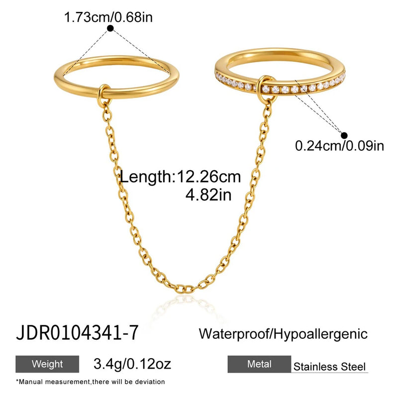 KIKA Delicate Zircon Stackable Rings PVD  Plated Stainless Steel 316L