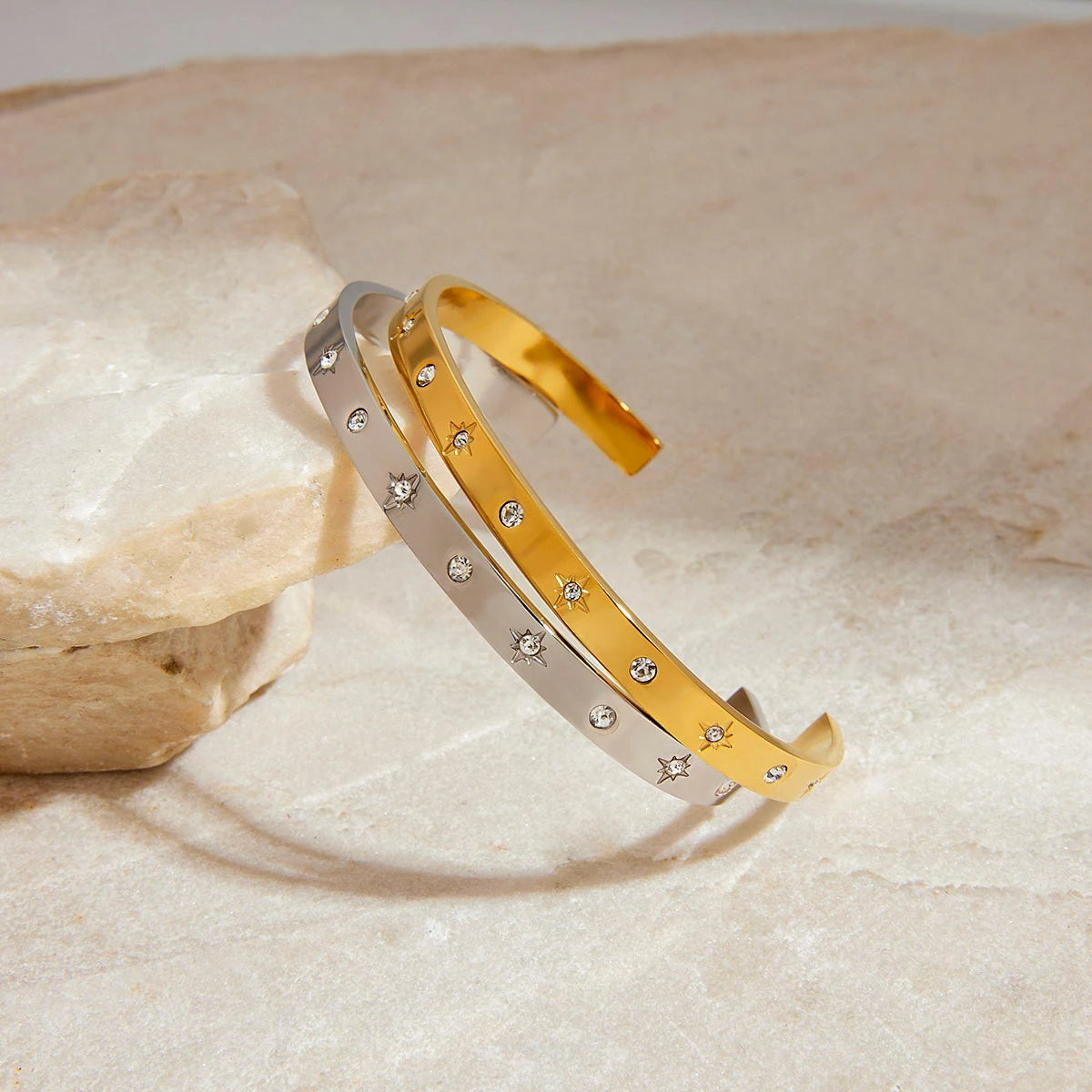 KIKA Minimalist Hammer Pattern Adjustable Bracelet Stainless Steel 316L Serpentine Chain Blade Chain Stackable