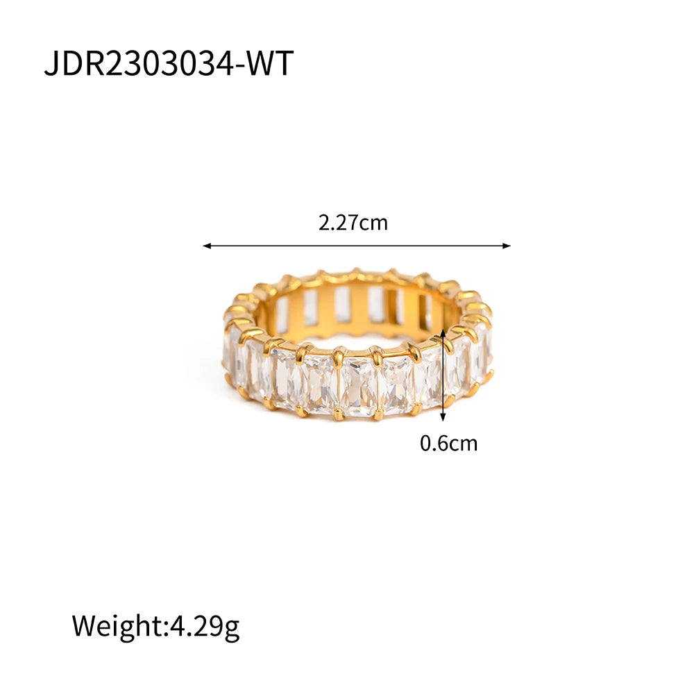 Zircon High Polished Geometric Round Chunky  Rings