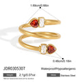 KIKA Delicate Zircon Rings PVD 18K Gold Plated Stainless Steel 316L