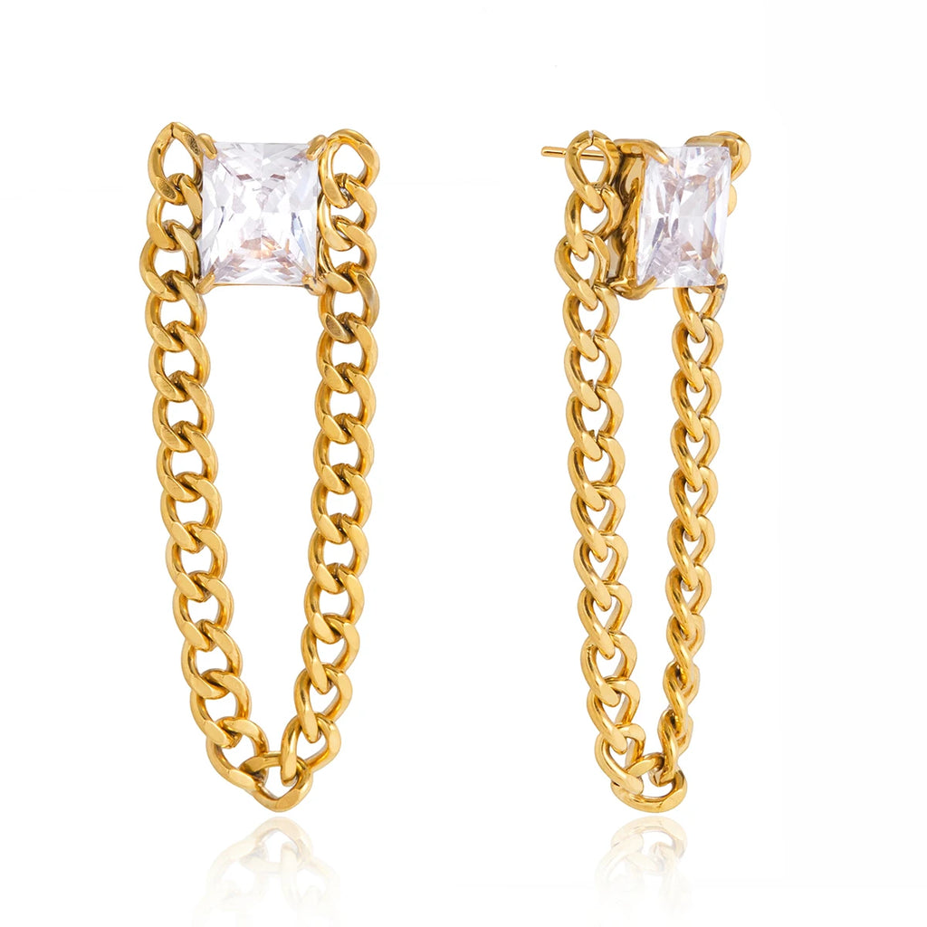 Kika Big Square Zircon Earring