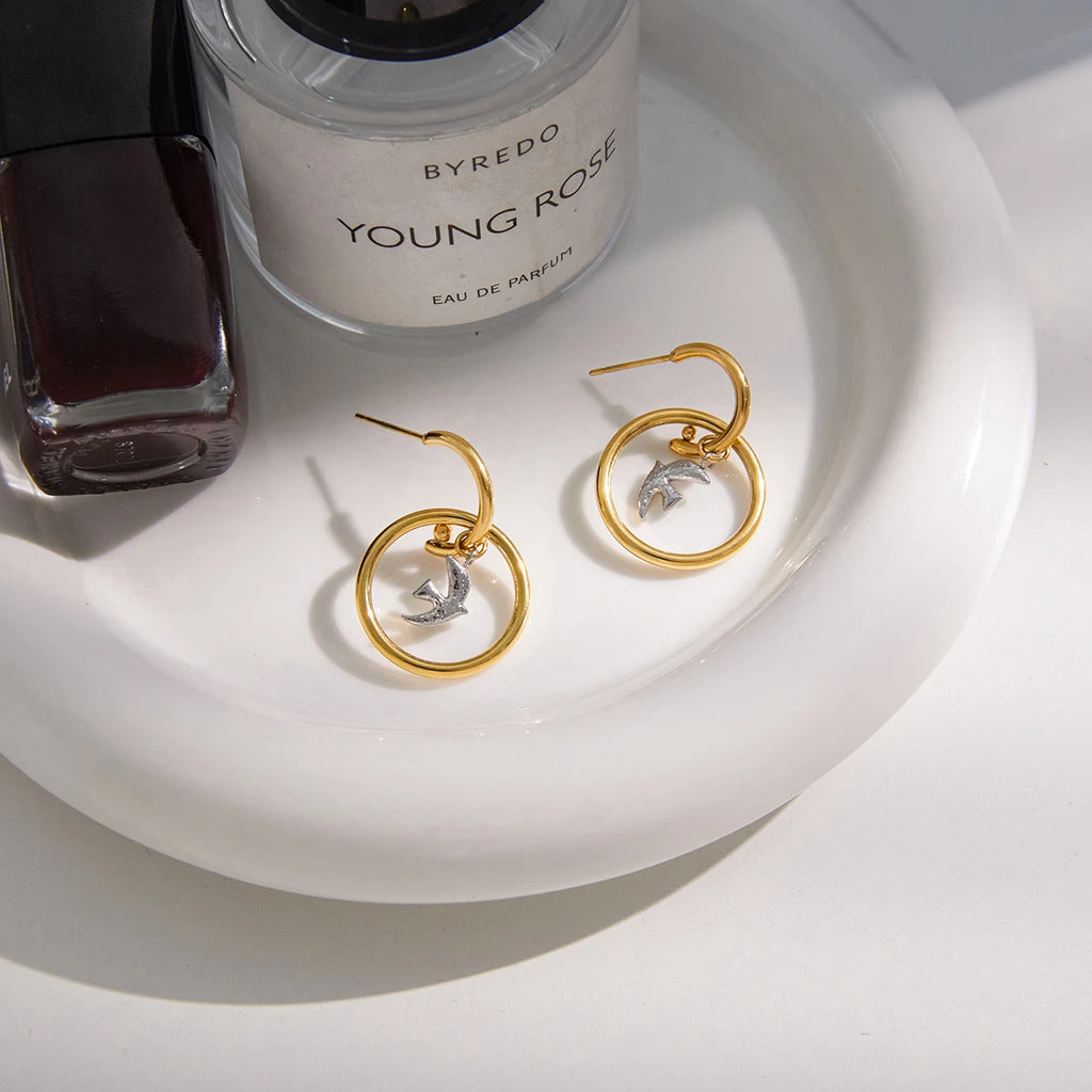 Kika Dove Of Peace Bird Pendant Earrings