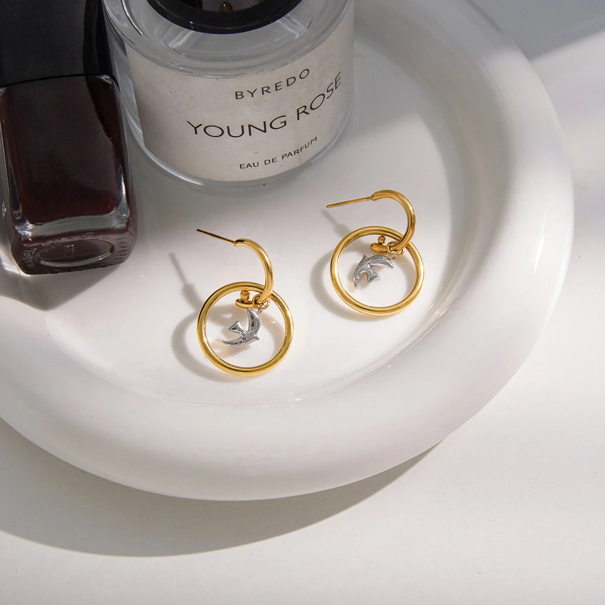 Kika Dove Of Peace Bird Pendant Earrings