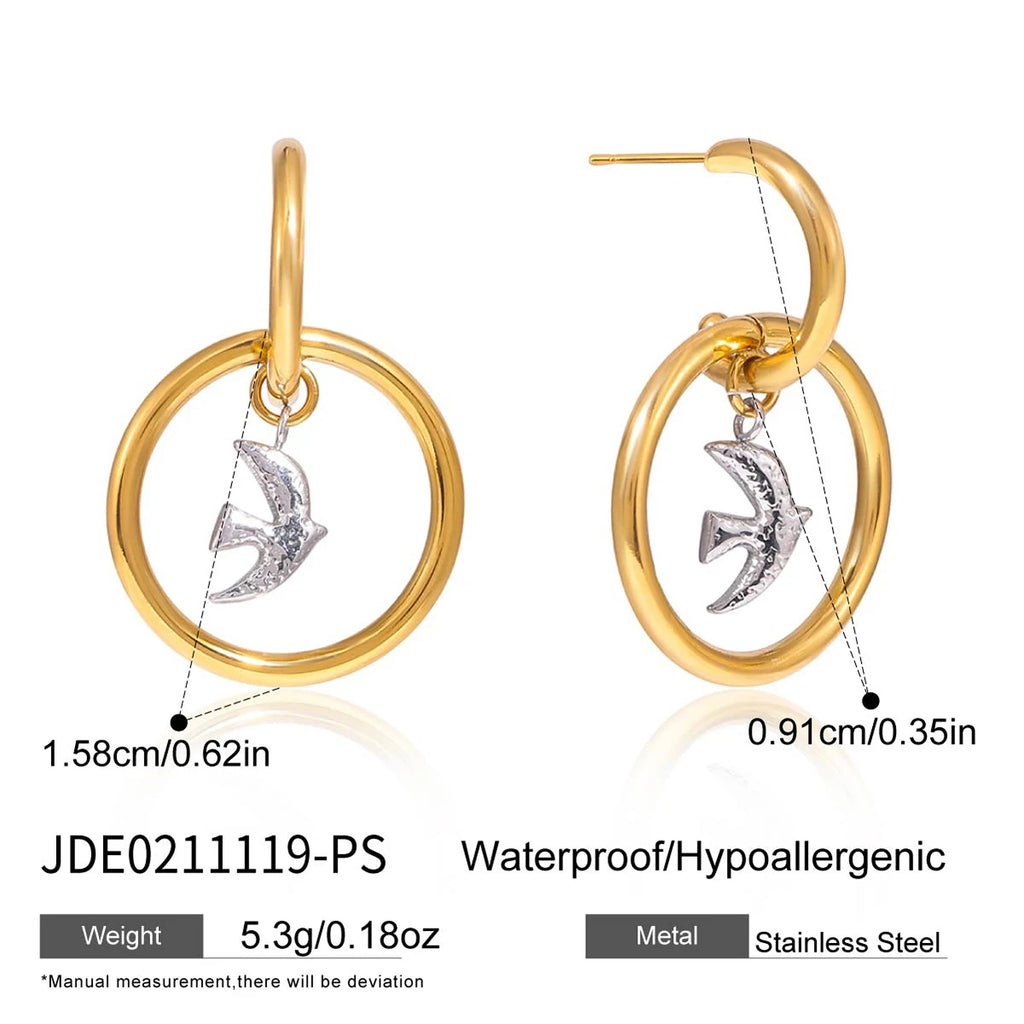 Kika Dove Of Peace Bird Pendant Earrings