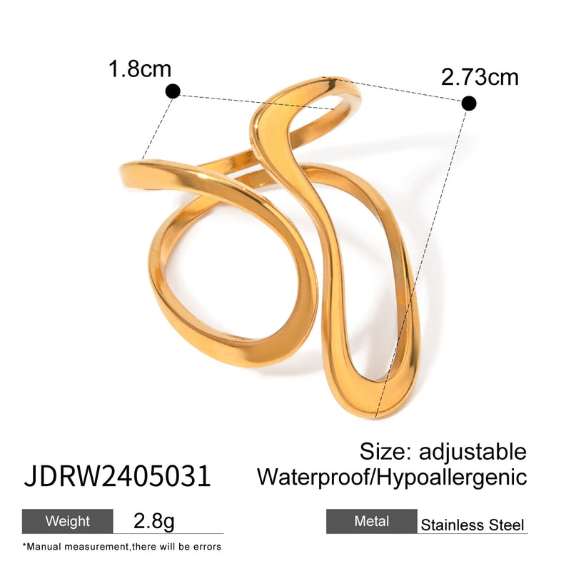 KIKA Irregular Stacking Rings Stainless Steel 316L PVD Plated