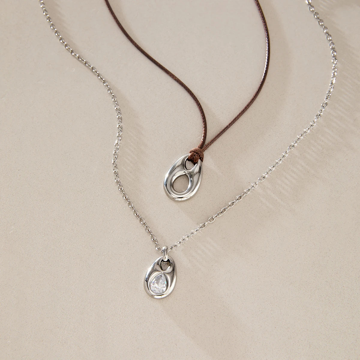 KIKA Classic Water Drop Pendant Necklace For Women Minimalist Long Rope Stainless Steel Chain Necklace Fashion Jewelry Gift