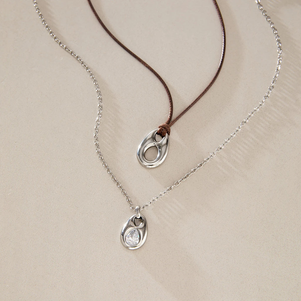 KIKA Classic Water Drop Pendant Necklace For Women Minimalist Long Rope Stainless Steel Chain Necklace Fashion Jewelry Gift