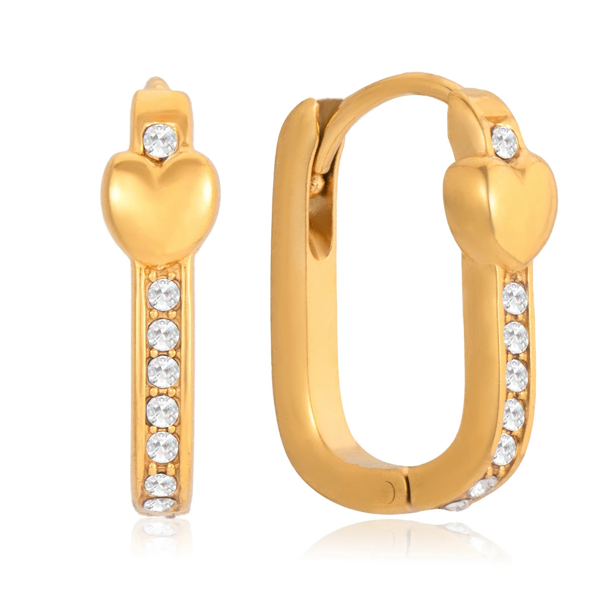 Kika Geometric Square White Rhinestone Earring