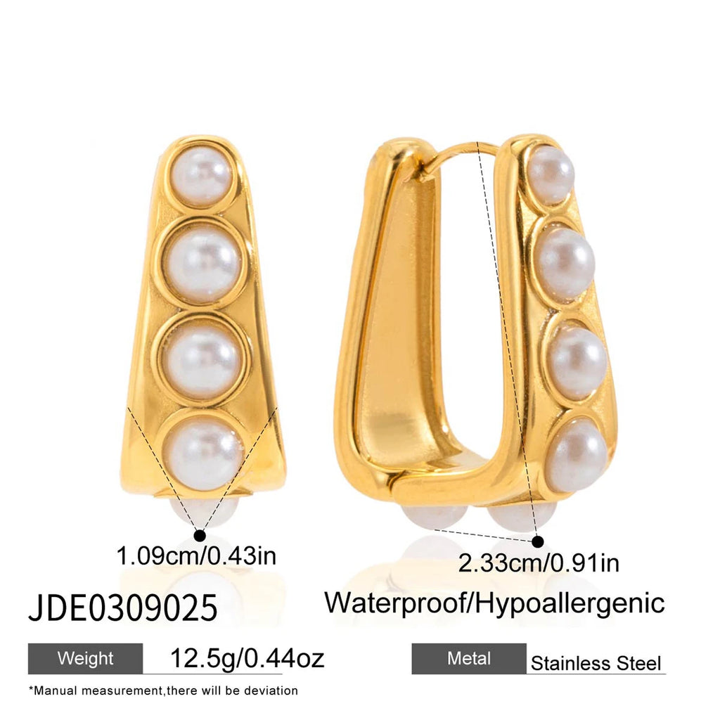 Lady pearl U-shaped earrings