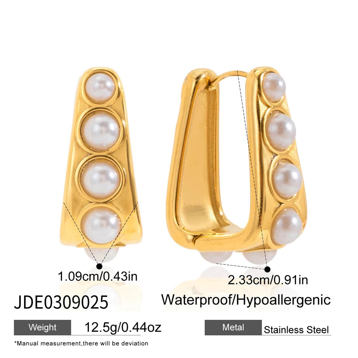 Lady pearl U-shaped earrings