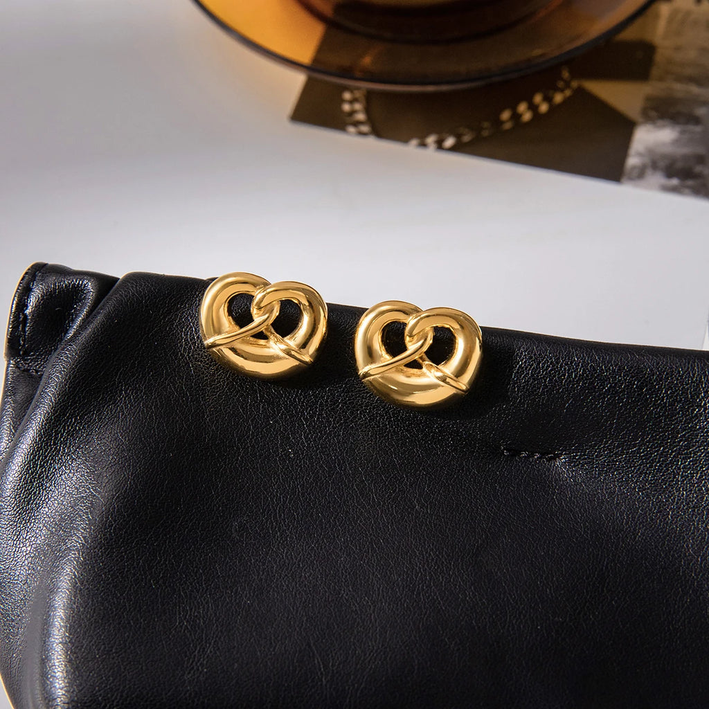 Large Pretzel Heart-Shape Earrings