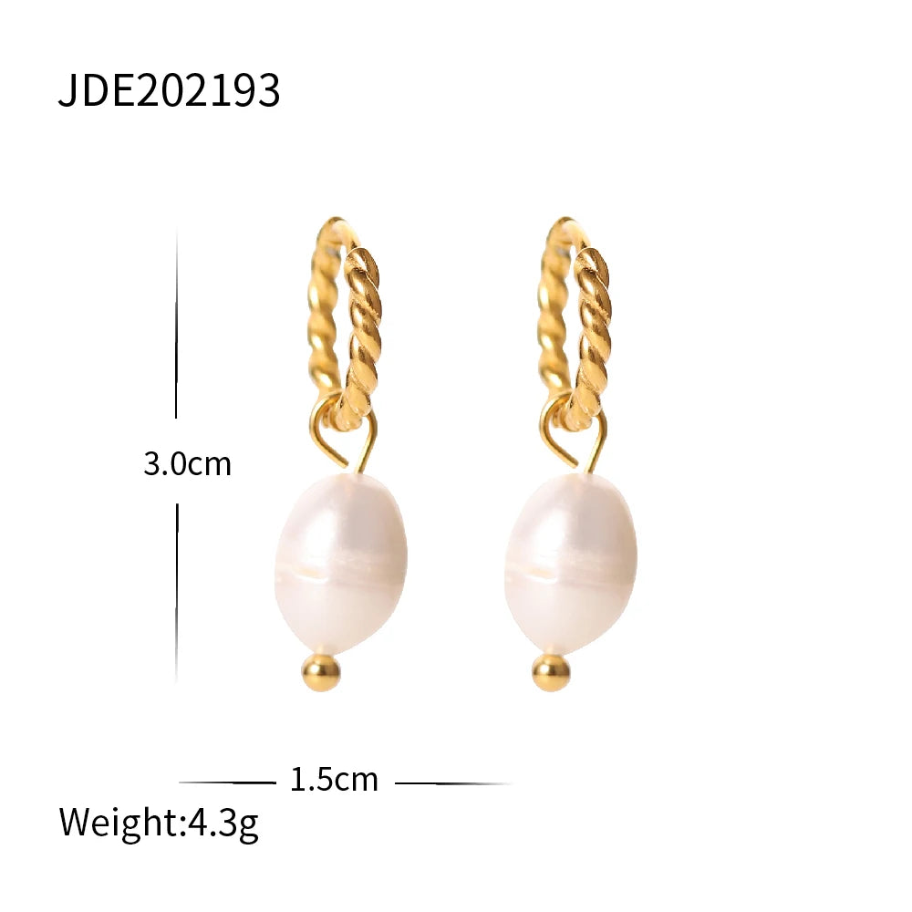 Kika Exquisite 4pcs Pearl Earrings Leaf Rings Irregular Bracelets Women's Set