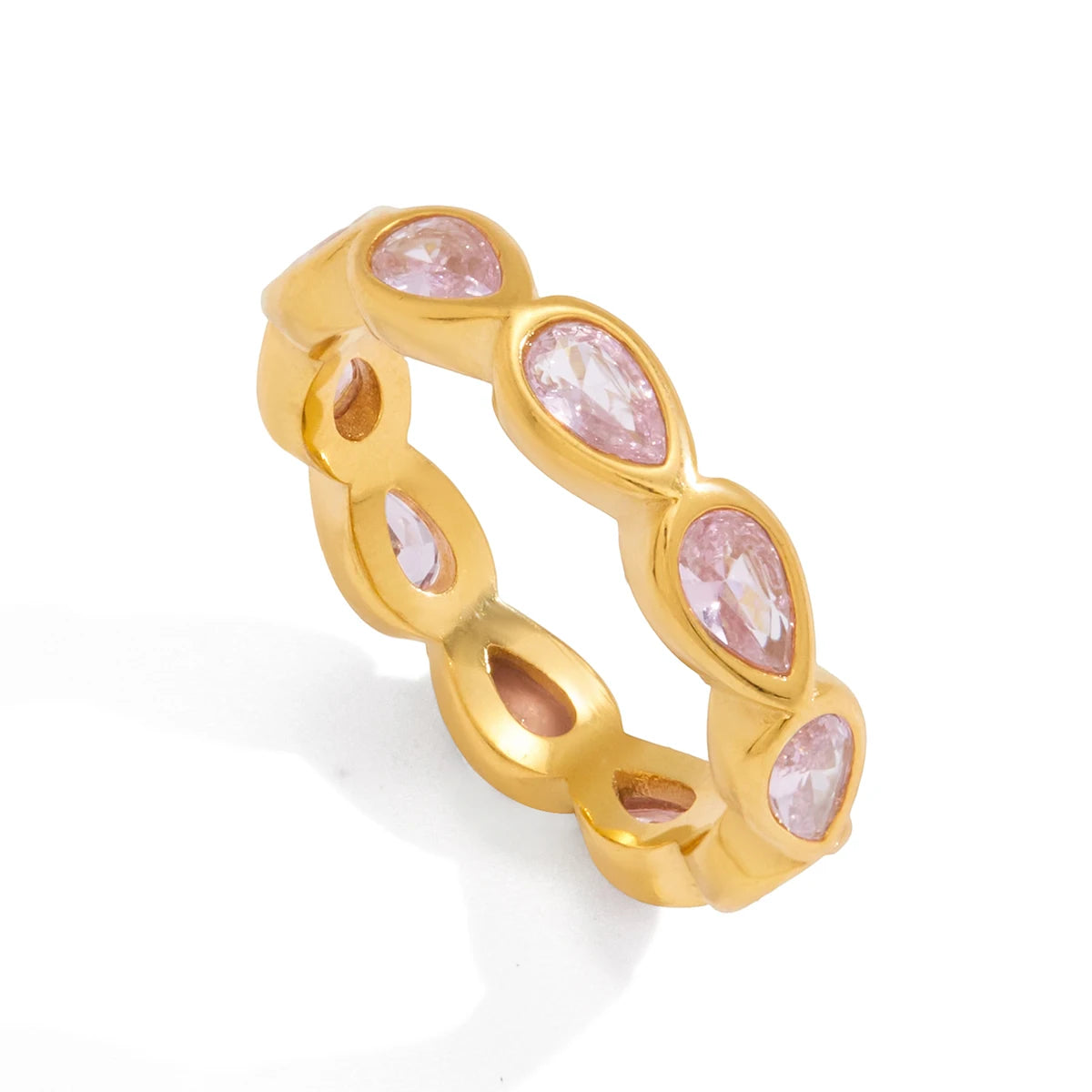 Water Drop shaped Sparkling Ring