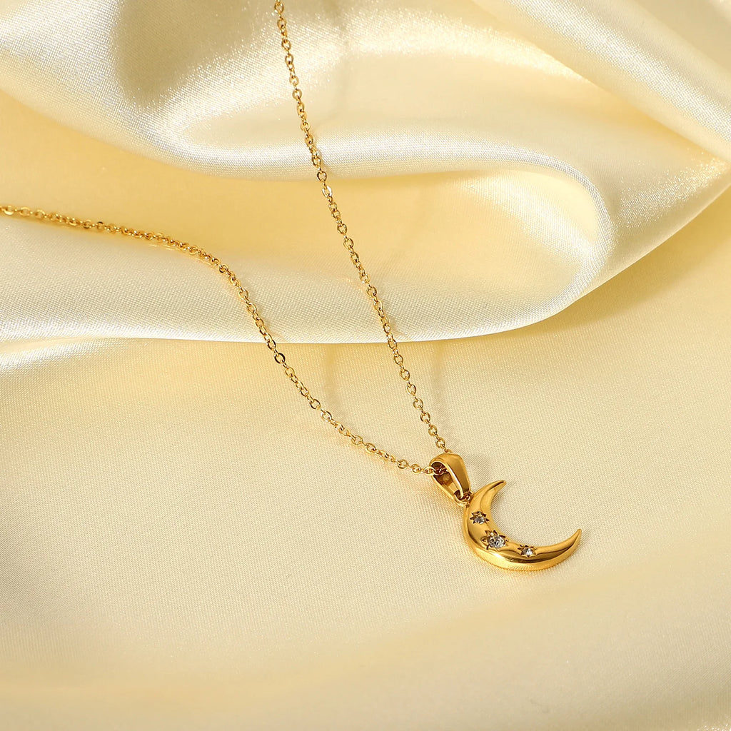 Moon Necklace 18K Gold Plated Color
