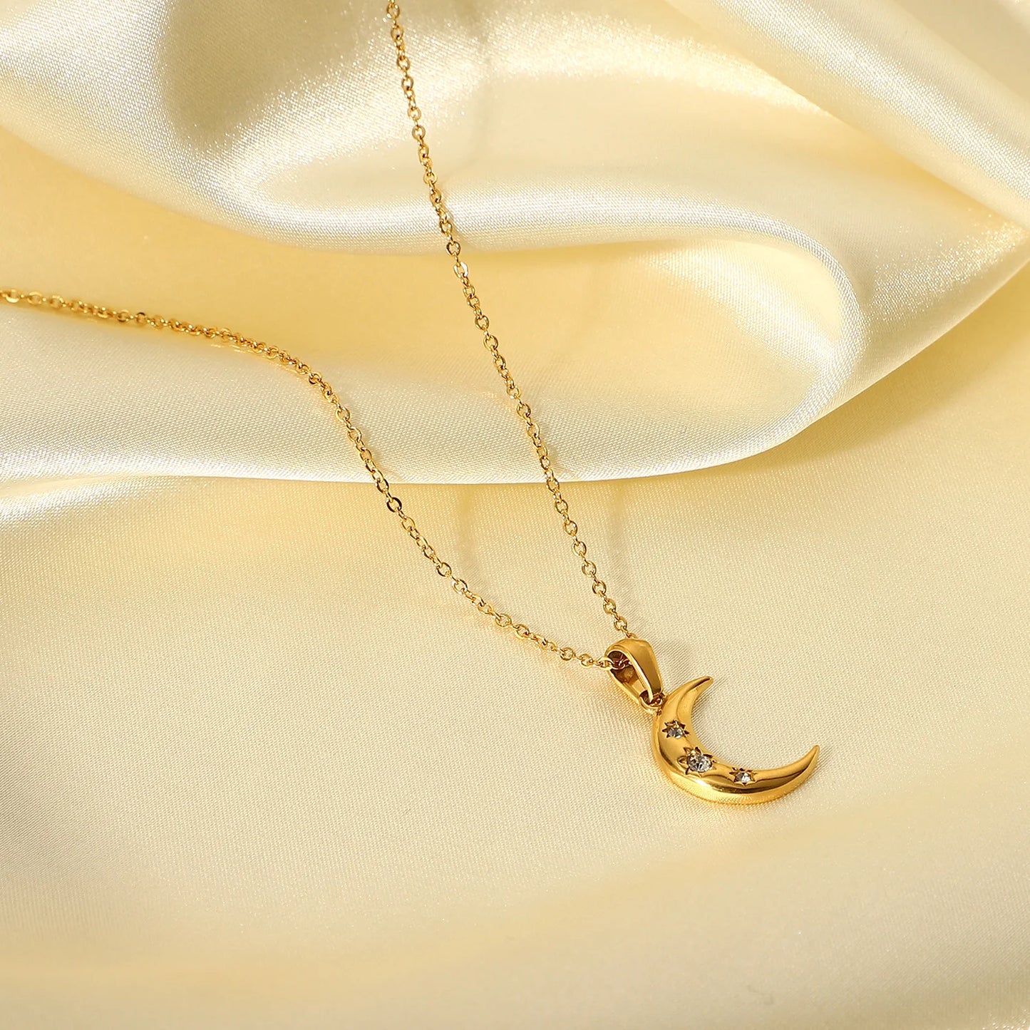 Moon Necklace 18K Gold Plated Color