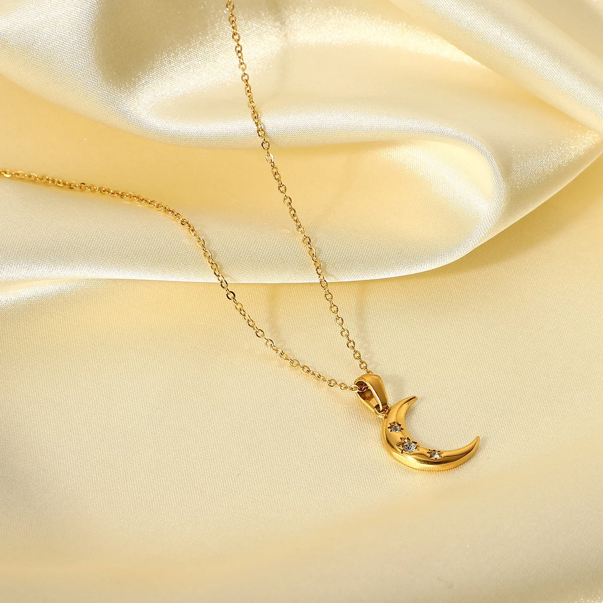 Moon Necklace 18K Gold Plated Color
