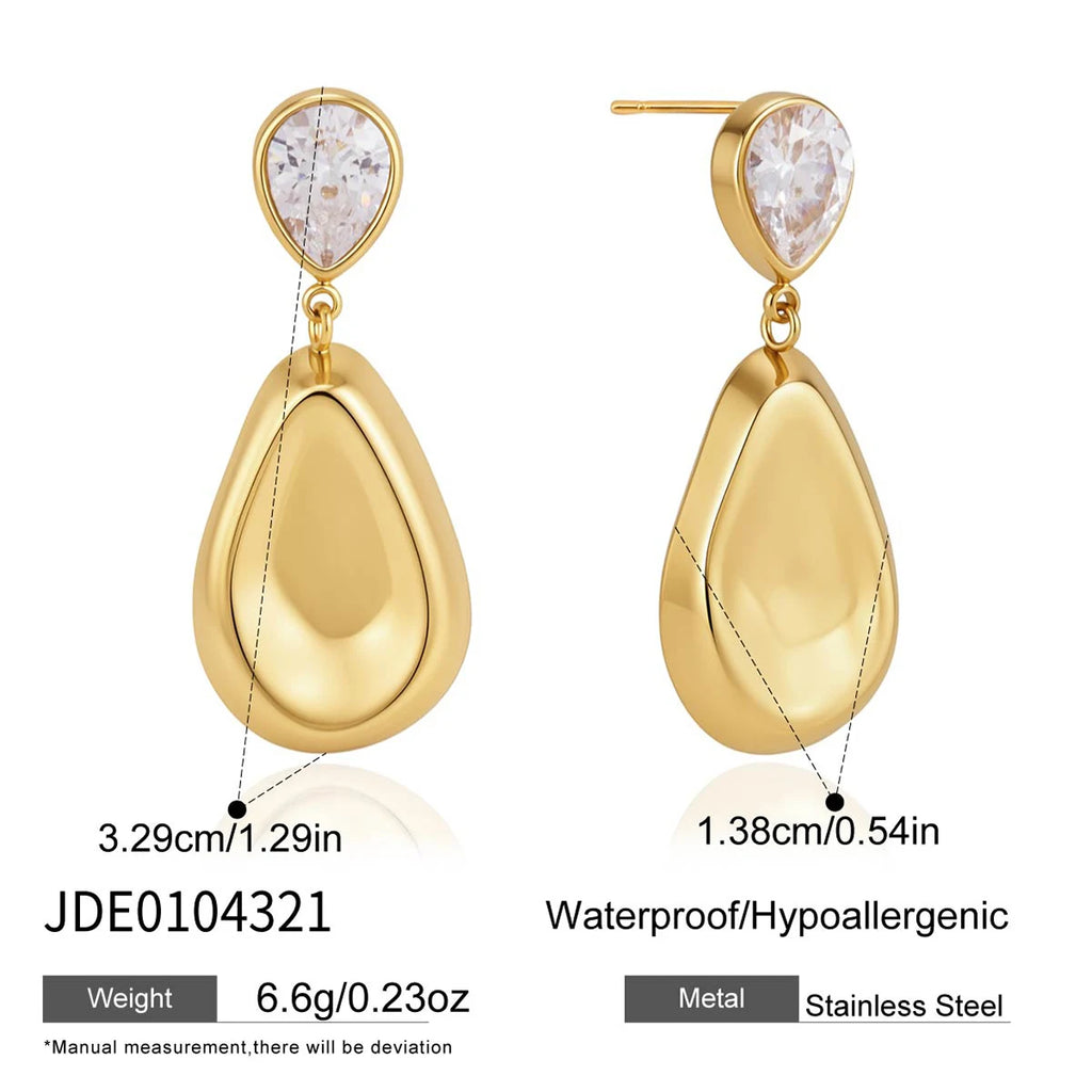 Kika Delicate Water Drop Zircon Earrings