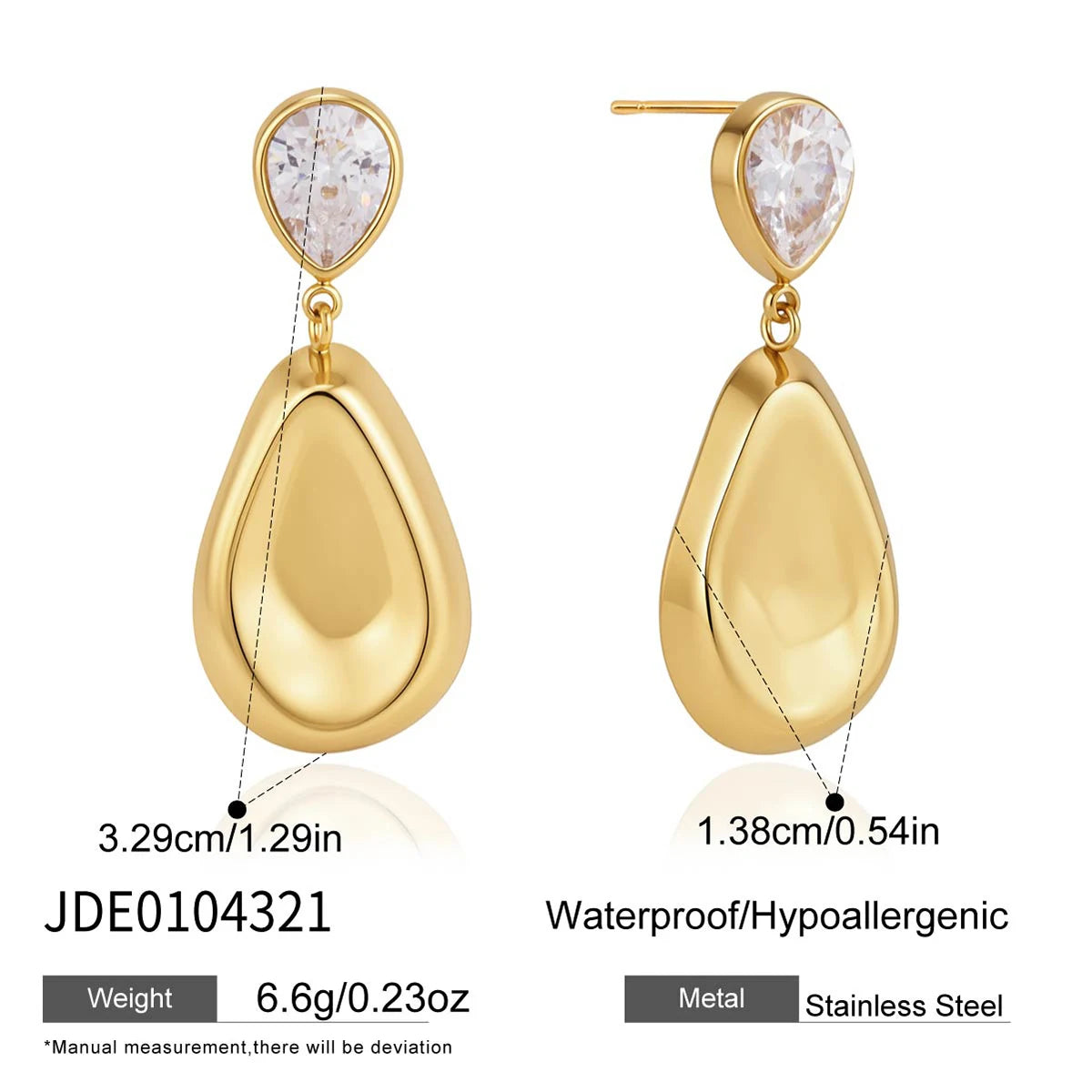 Kika Delicate Water Drop Zircon Earrings