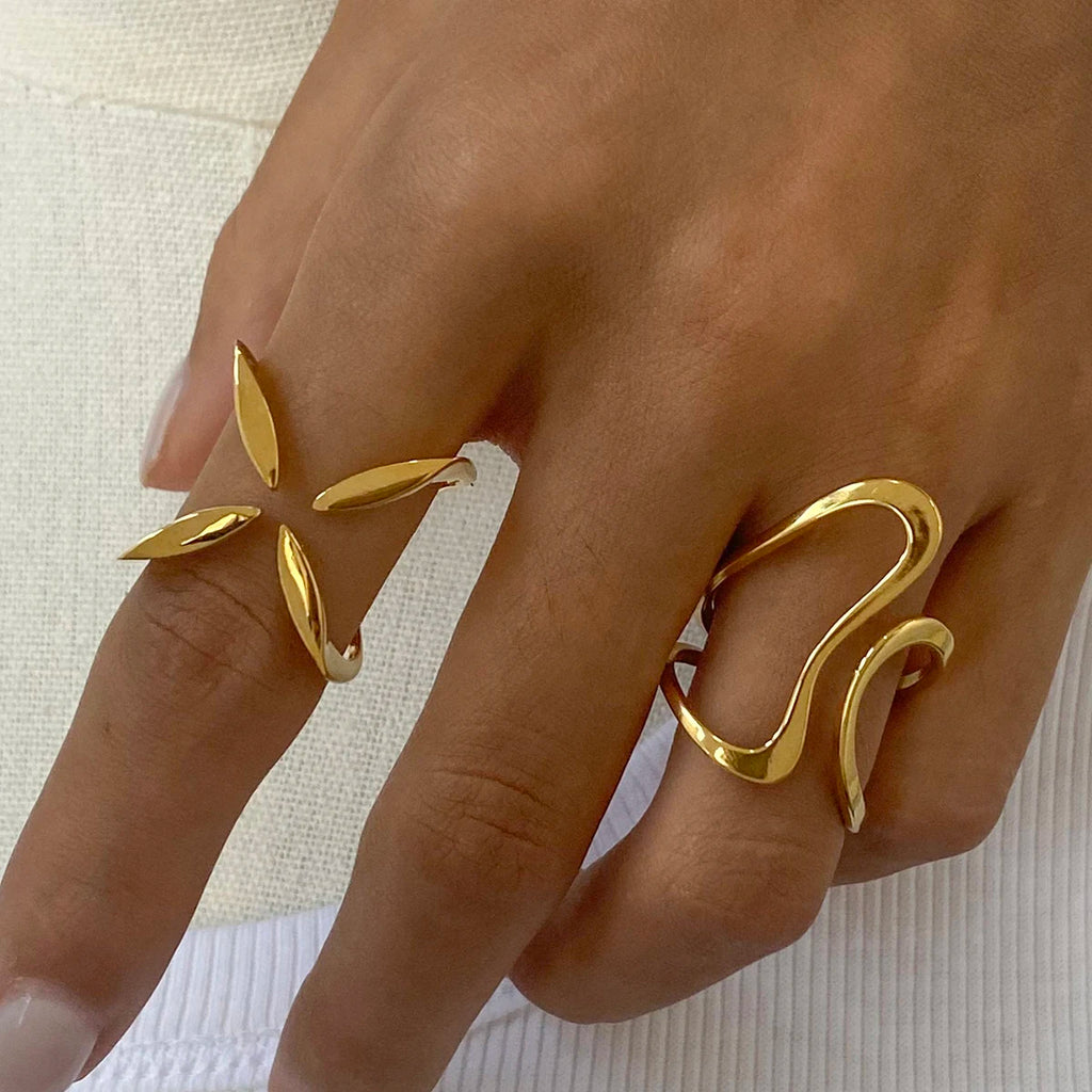 KIKA Irregular Stacking Rings Stainless Steel 316L PVD Plated