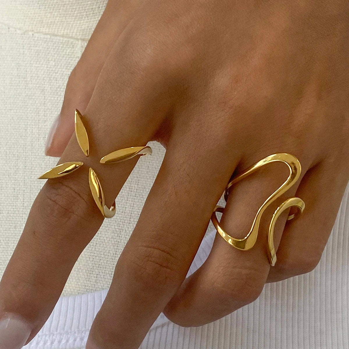 KIKA Irregular Stacking Rings Stainless Steel 316L PVD Plated