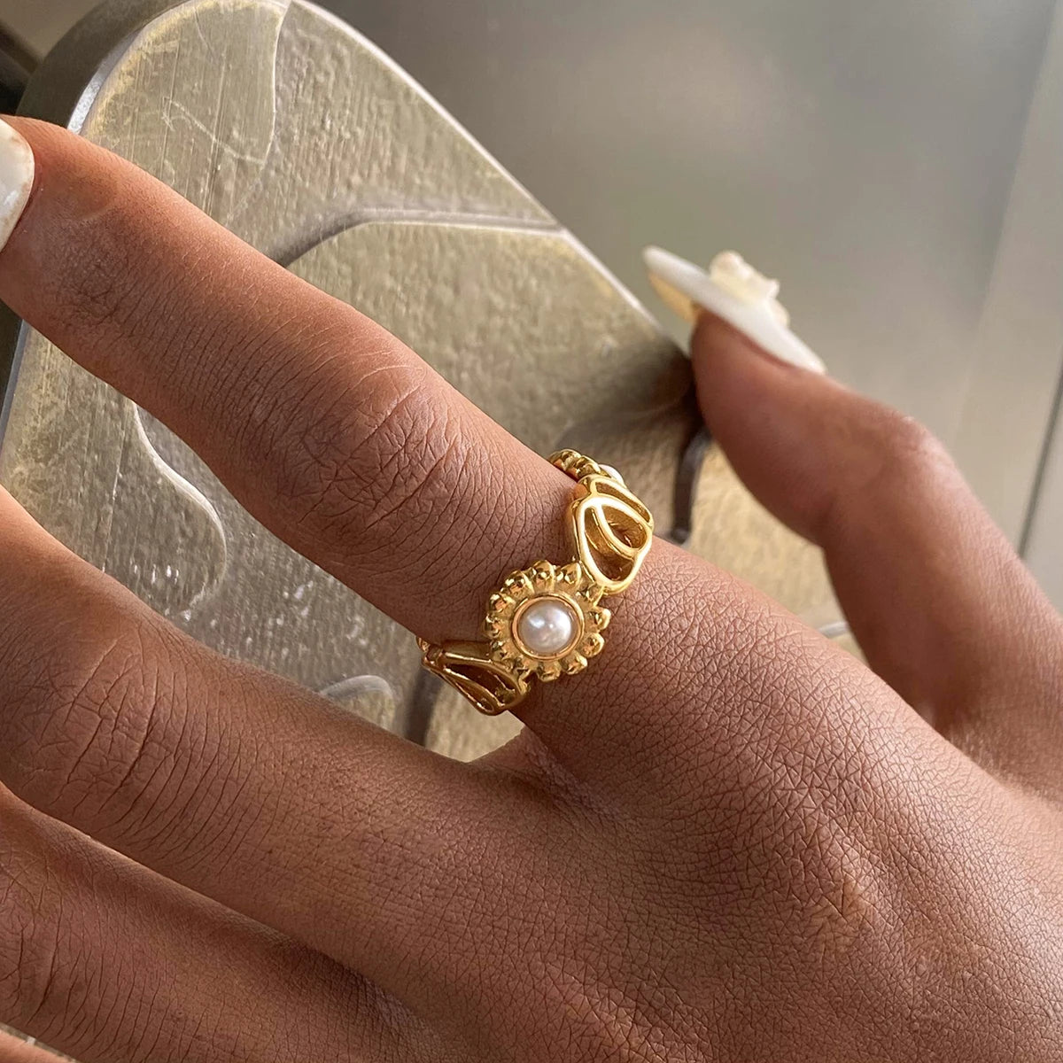 Kika Dainty Stacking Pearl Ring
