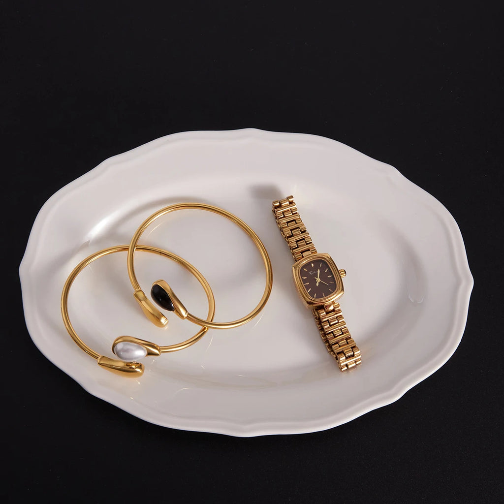 Resin Stone Spring Opening Bracelet