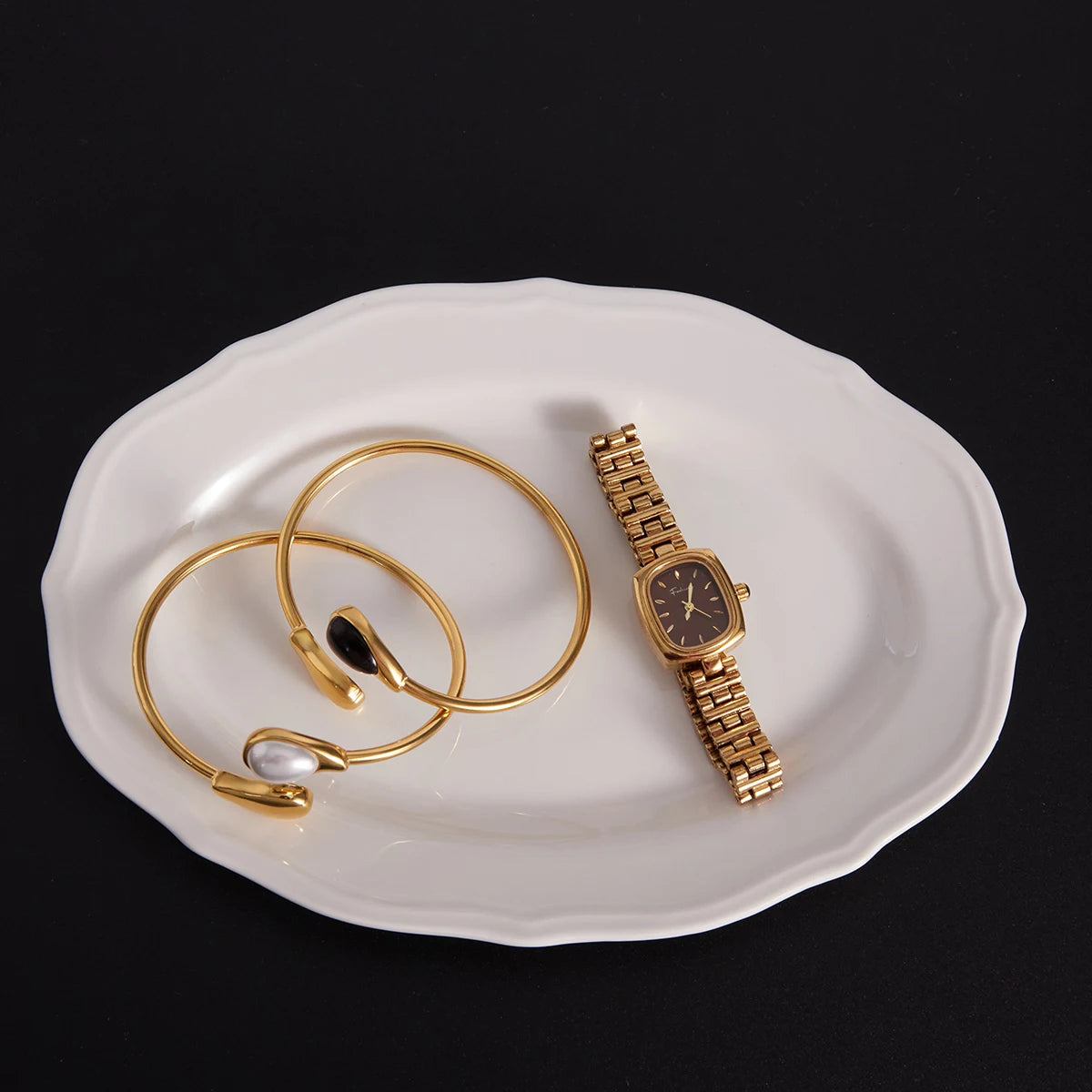 Resin Stone Spring Opening Bracelet