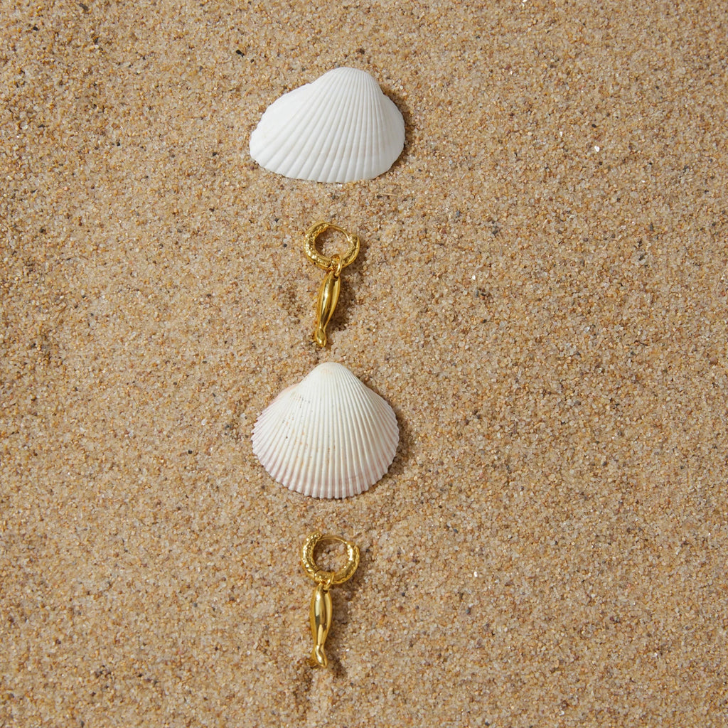 KIKA Ocean Style Fish Drop Earrings PVD Plated Stainless Steel 316Lt