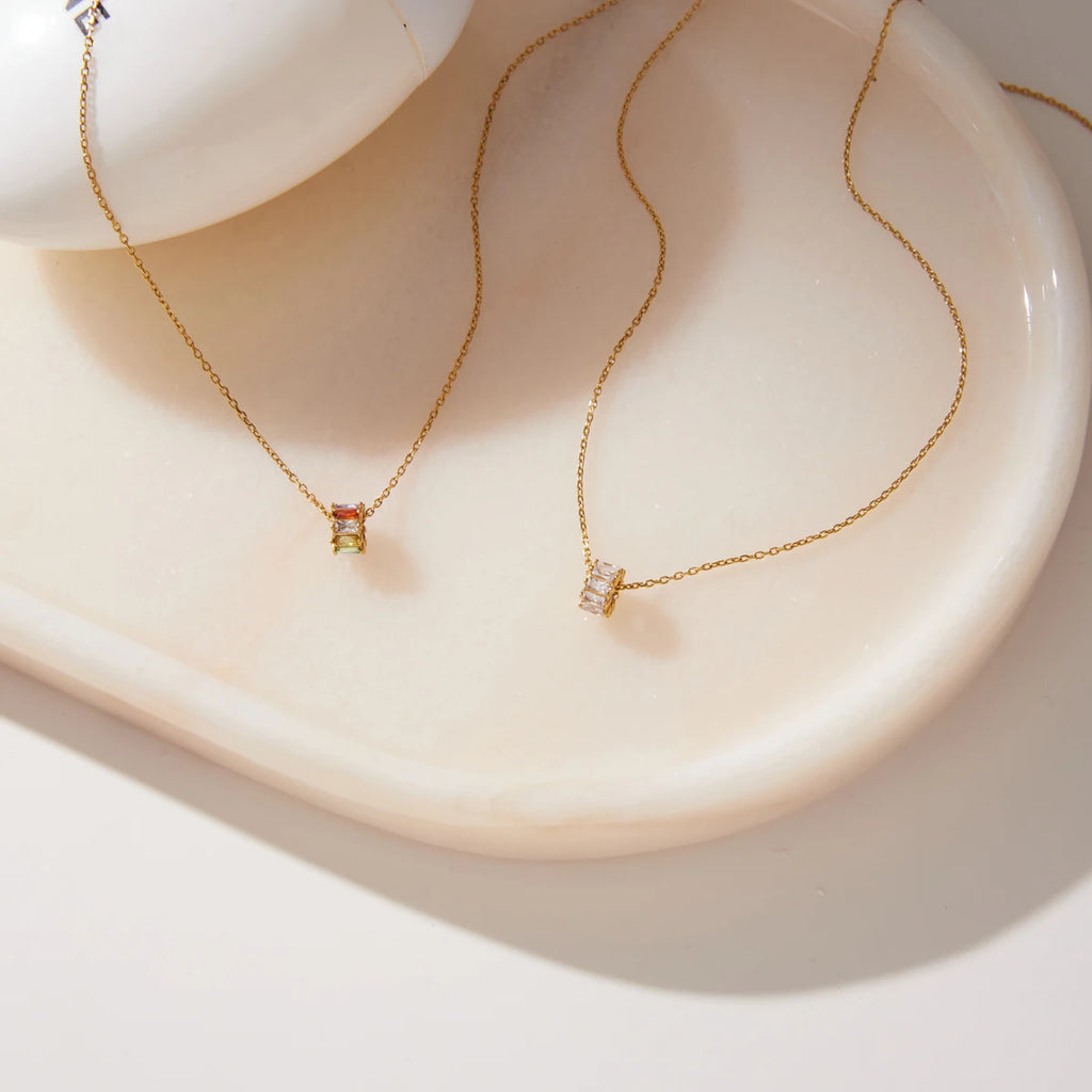 Kika Delicate Zircon Bead Pendant Necklace