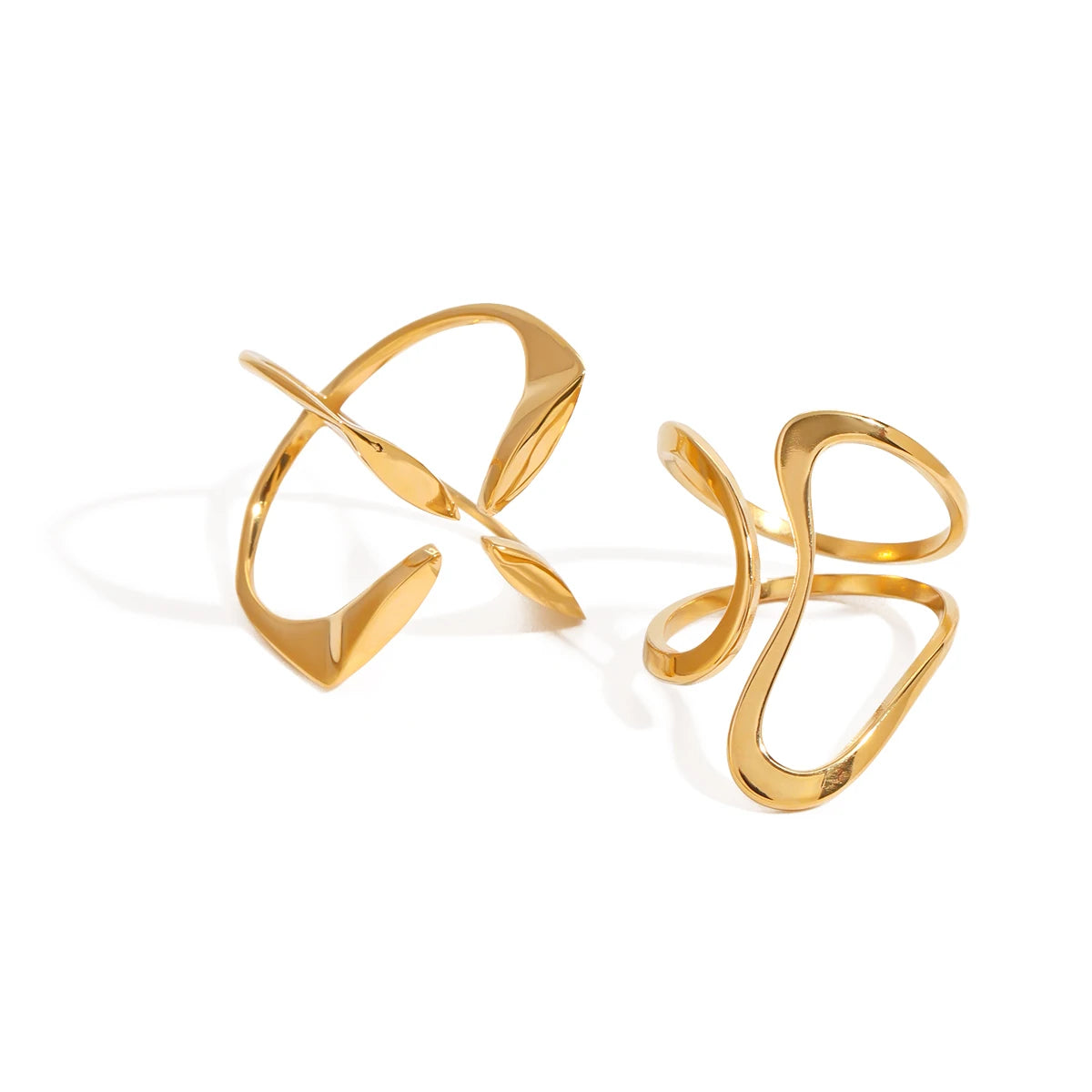 KIKA Irregular Stacking Rings Stainless Steel 316L PVD Plated