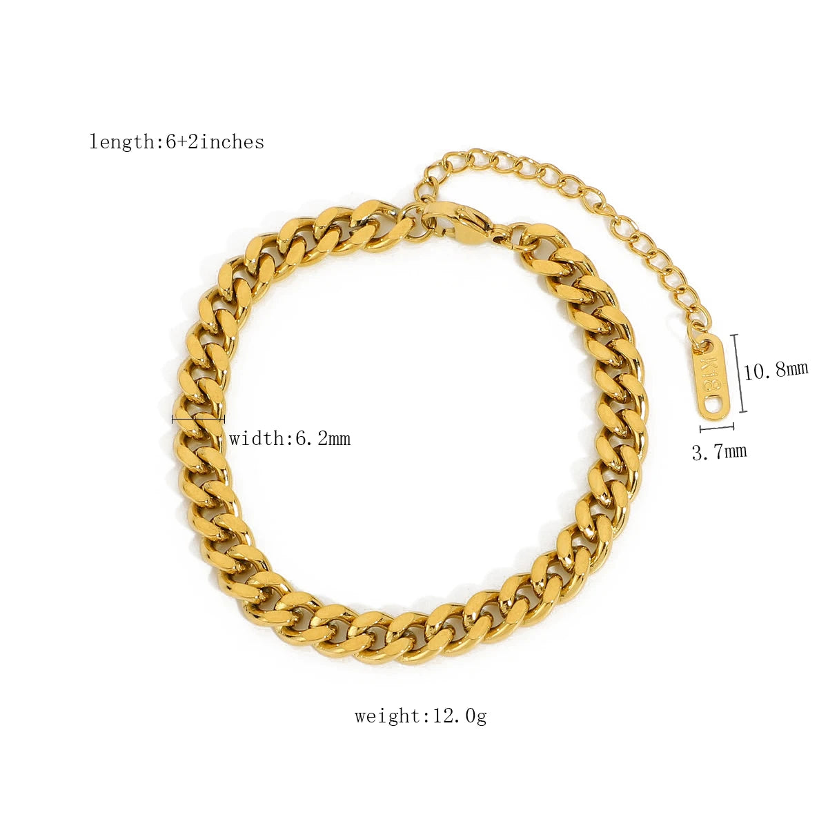 Link Chain Stainless Steel Bangle Bracelet