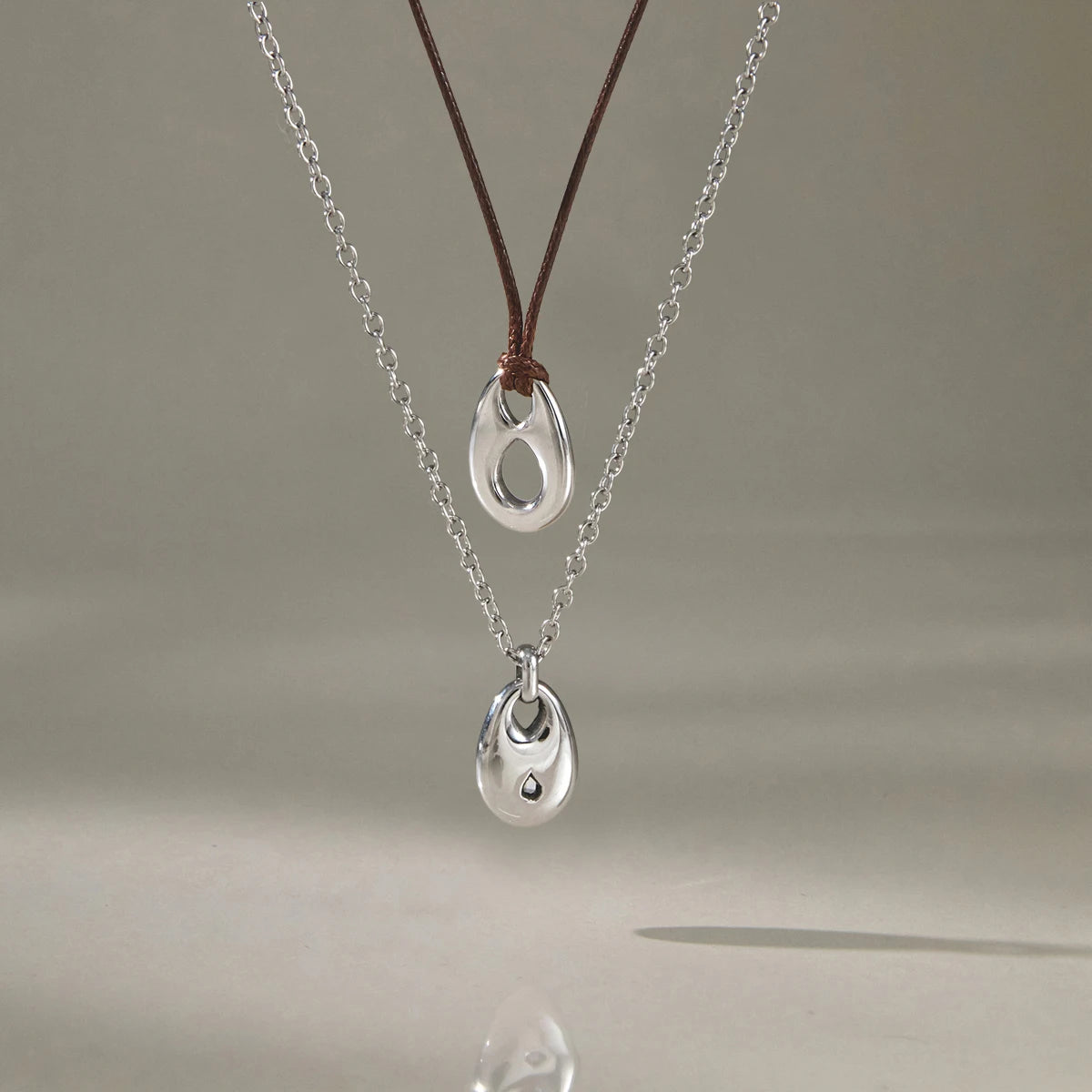 KIKA Classic Water Drop Pendant Necklace For Women Minimalist Long Rope Stainless Steel Chain Necklace Fashion Jewelry Gift