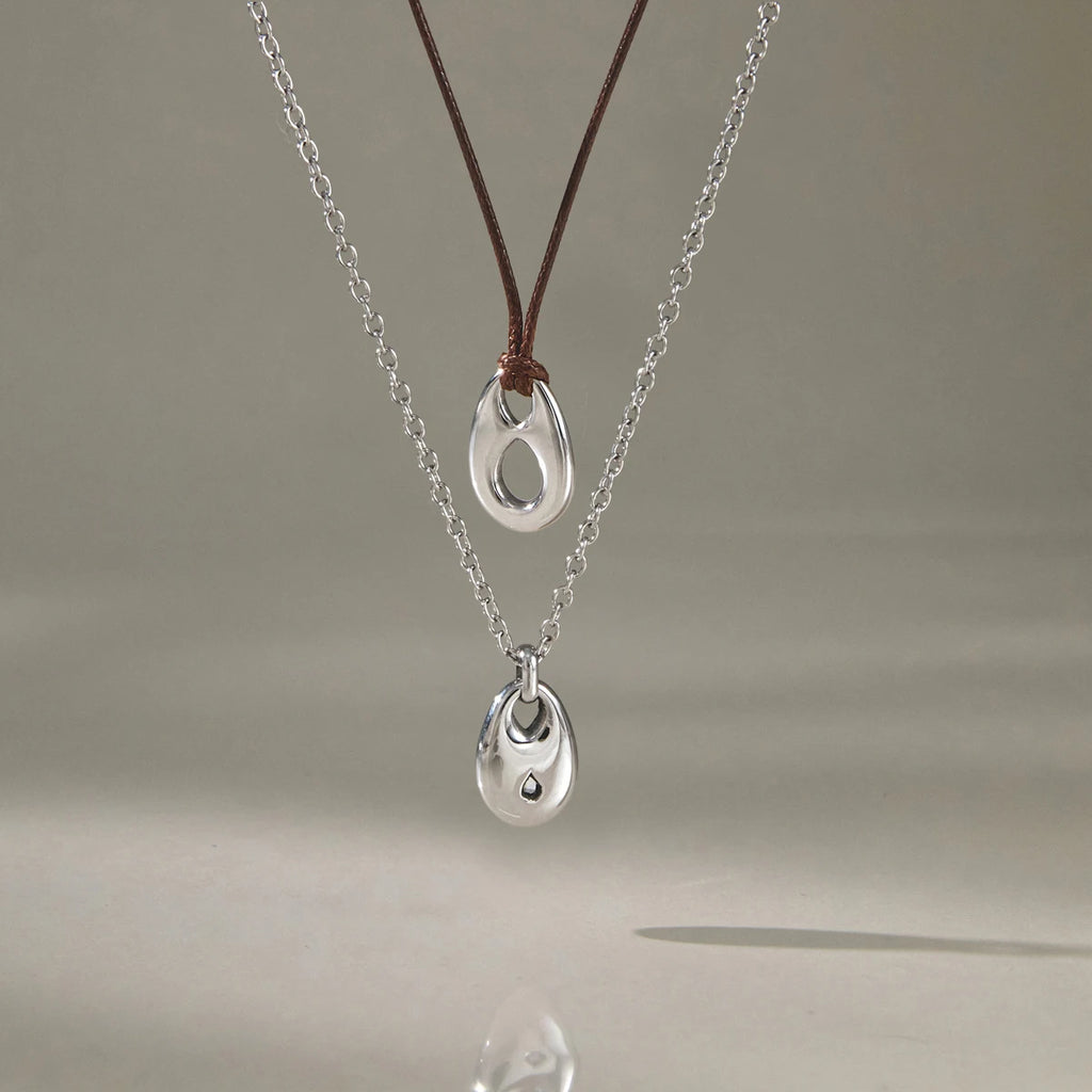 KIKA Classic Water Drop Pendant Necklace For Women Minimalist Long Rope Stainless Steel Chain Necklace Fashion Jewelry Gift
