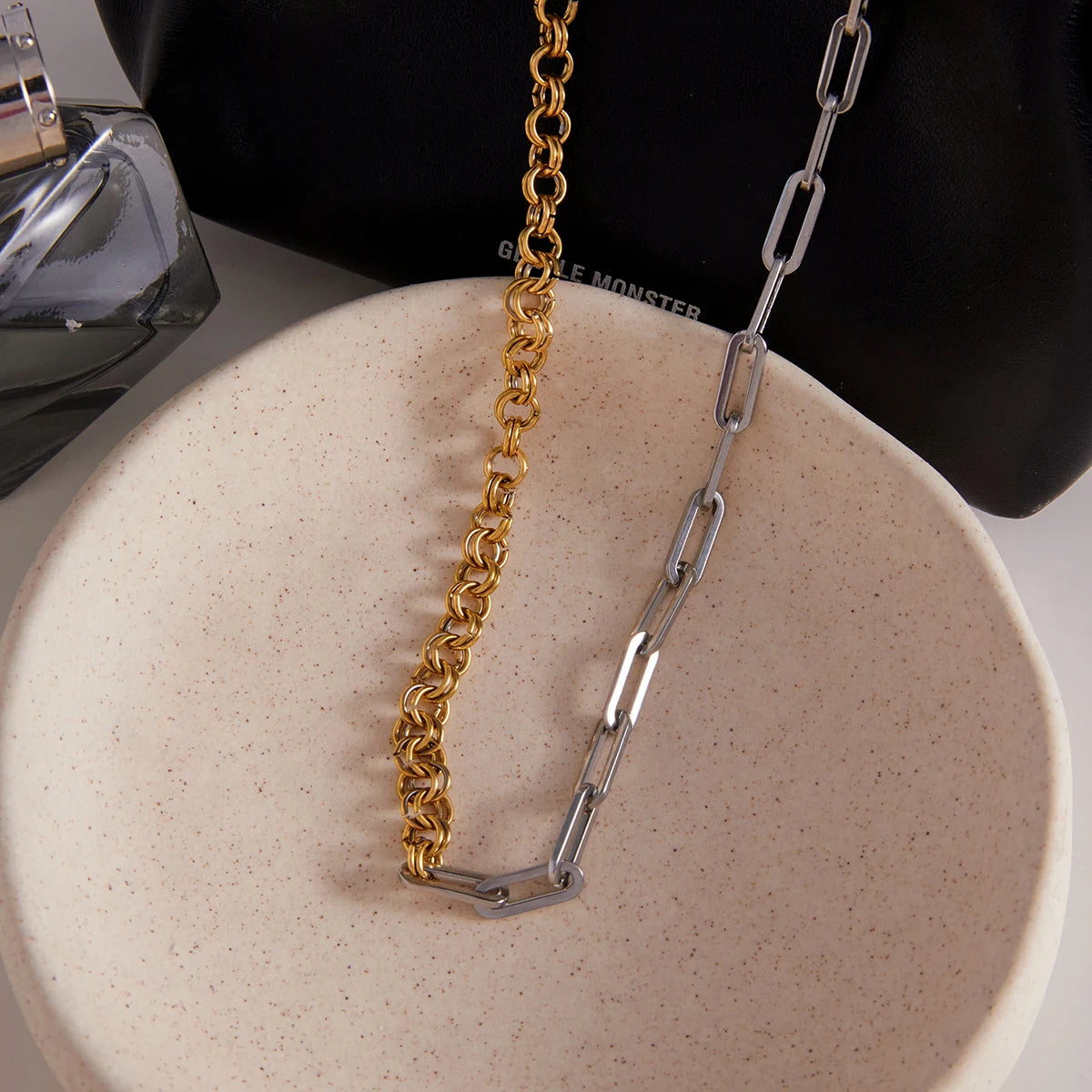 Minimalist Paperclip Chain Stainless Steel O-Chain Splicing Necklace