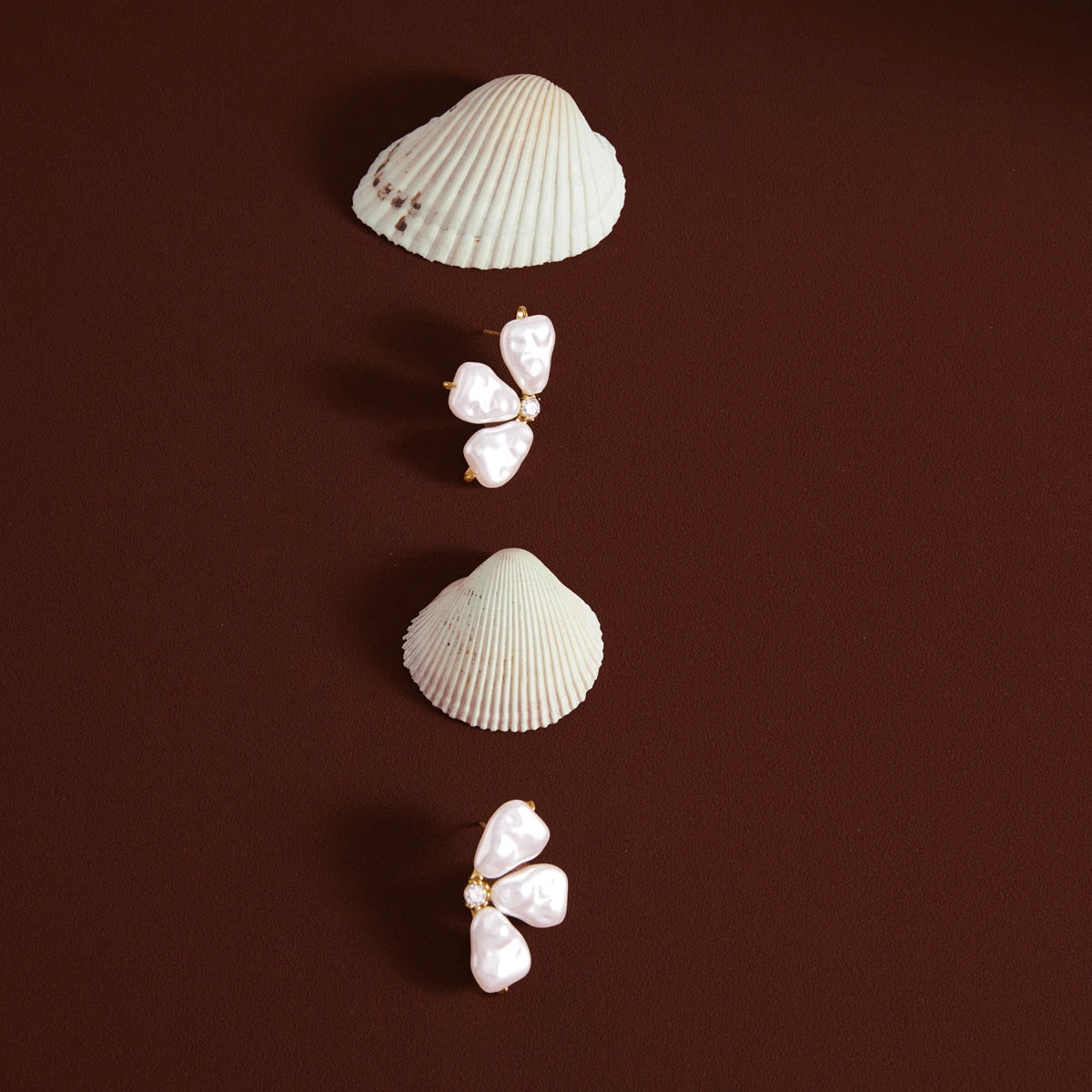 Kika Elegant Imitation Baroque Pearl Stud Earrings