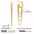 Kika Classic Long Chains Tassel C Shape Stud Earrings