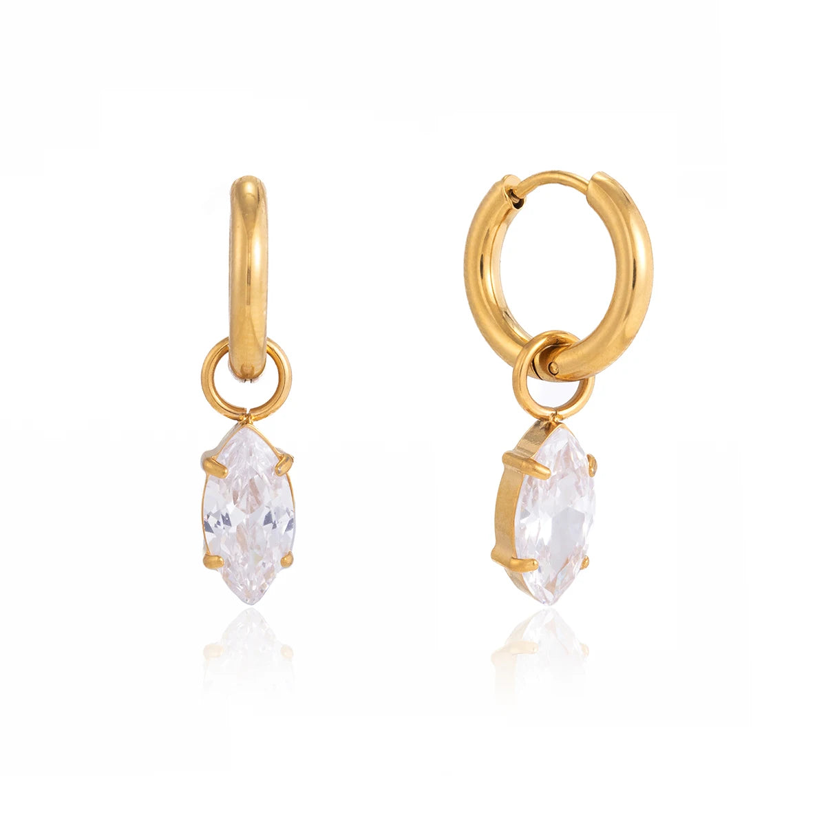Shiny Cubic Zirconia Drop Earrings