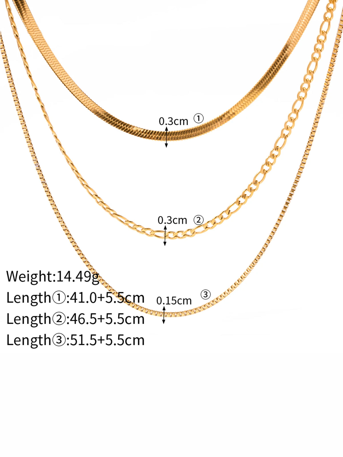 Flat Snake Chain Layer Necklace Stainless Steel Snake Rope Chain