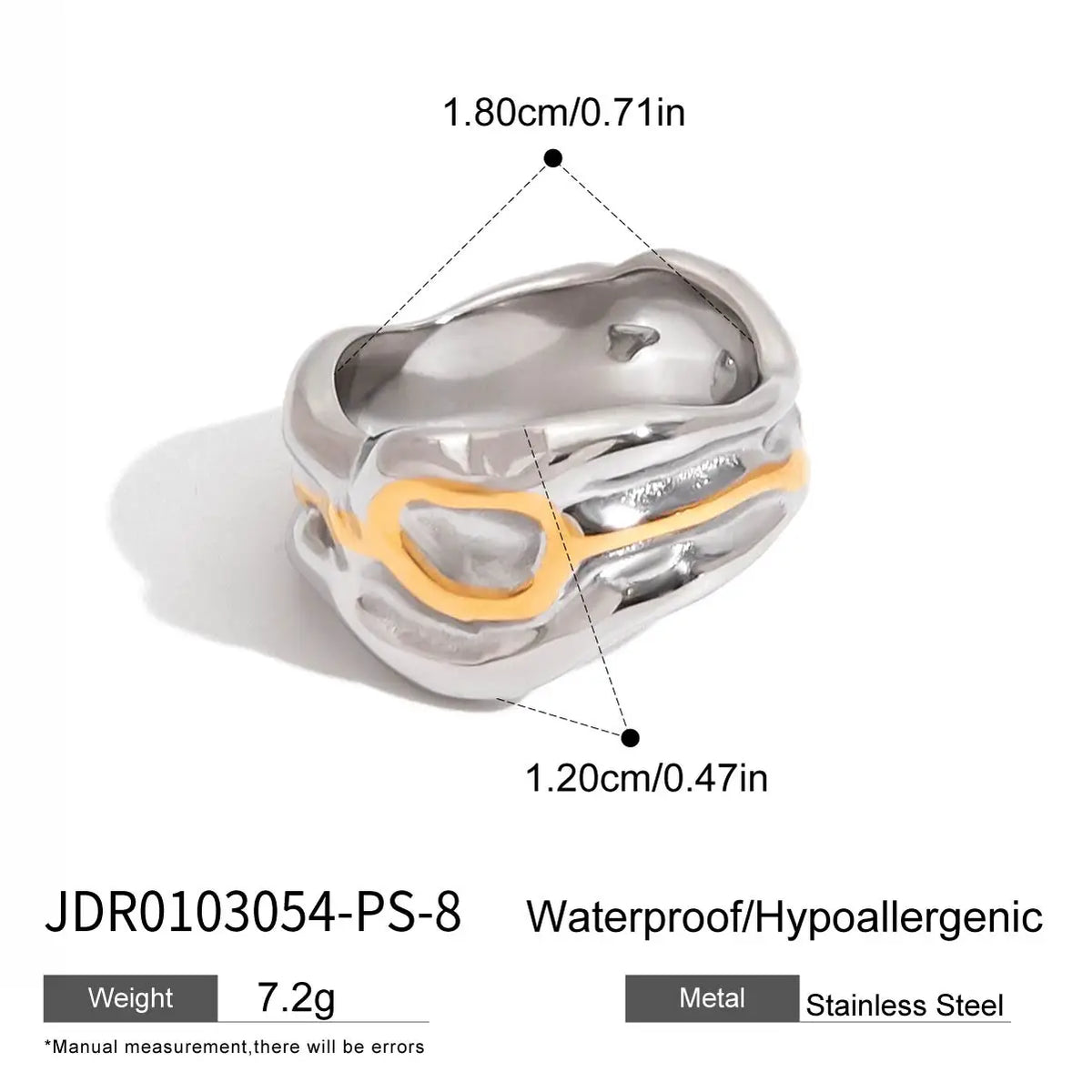 Minimalist Two tone Hollow Asymmetric Ring