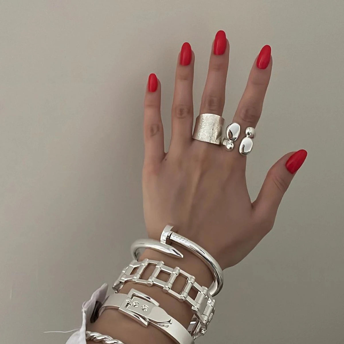 Kika Metallic Stainless Steel Minimalism Fashion Chic Ring